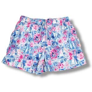 Lilly Pulitzer Capri Swim Trunks Shorts Mens XL Boca Blue Its a Sailabration New
